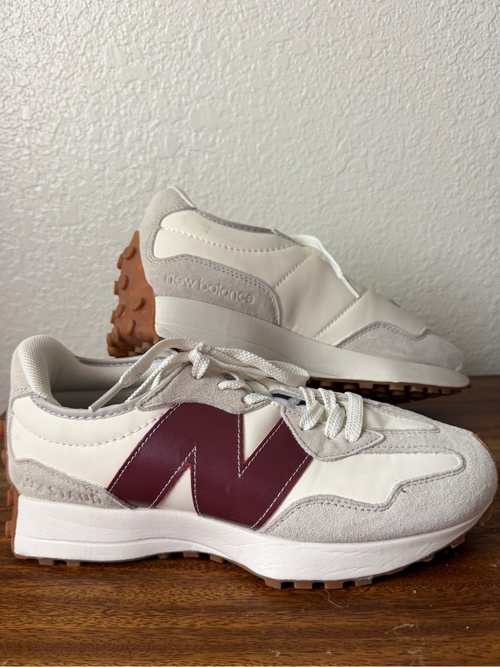 New Balance STAUD x 327 Grey Burgundy US 7